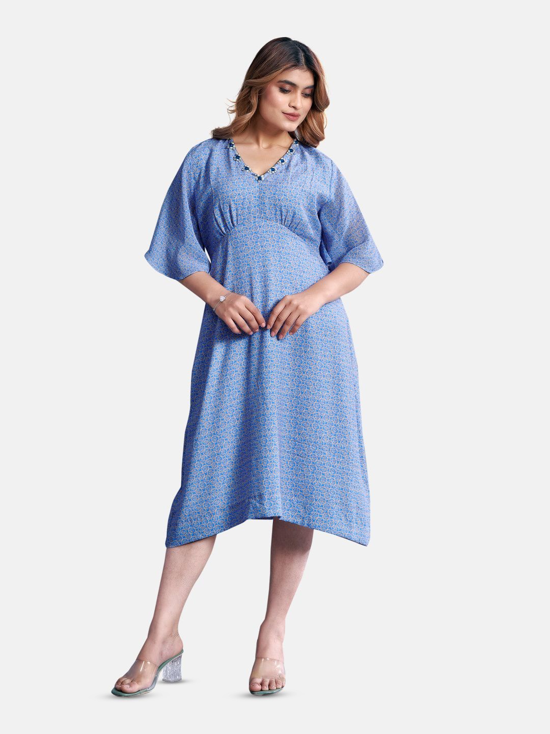 

Komarri U Embellished Crepe Formal A-Line Dress, Blue