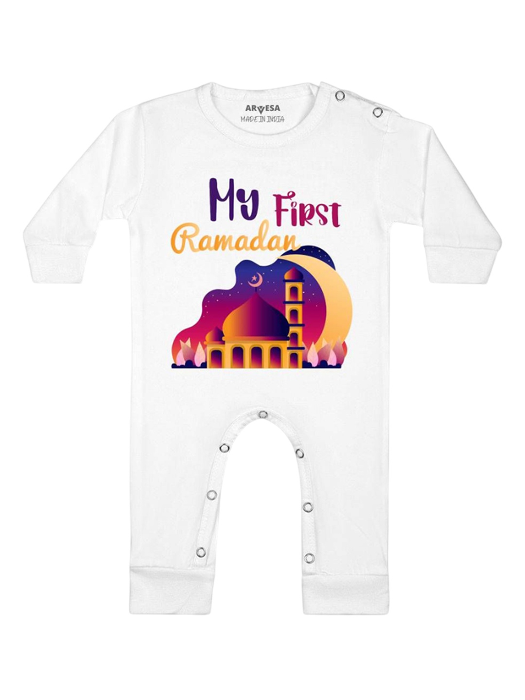 

Arvesa Infants My First Ramadan Printed Bodysuit, White