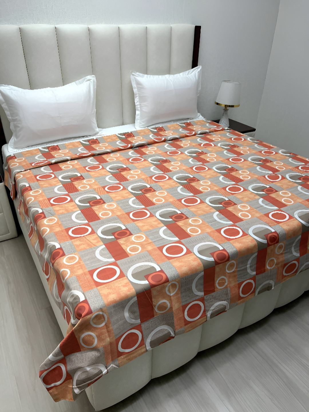 

Pure Decor Brown & Grey Printed Pure Cotton King Duvet Cover