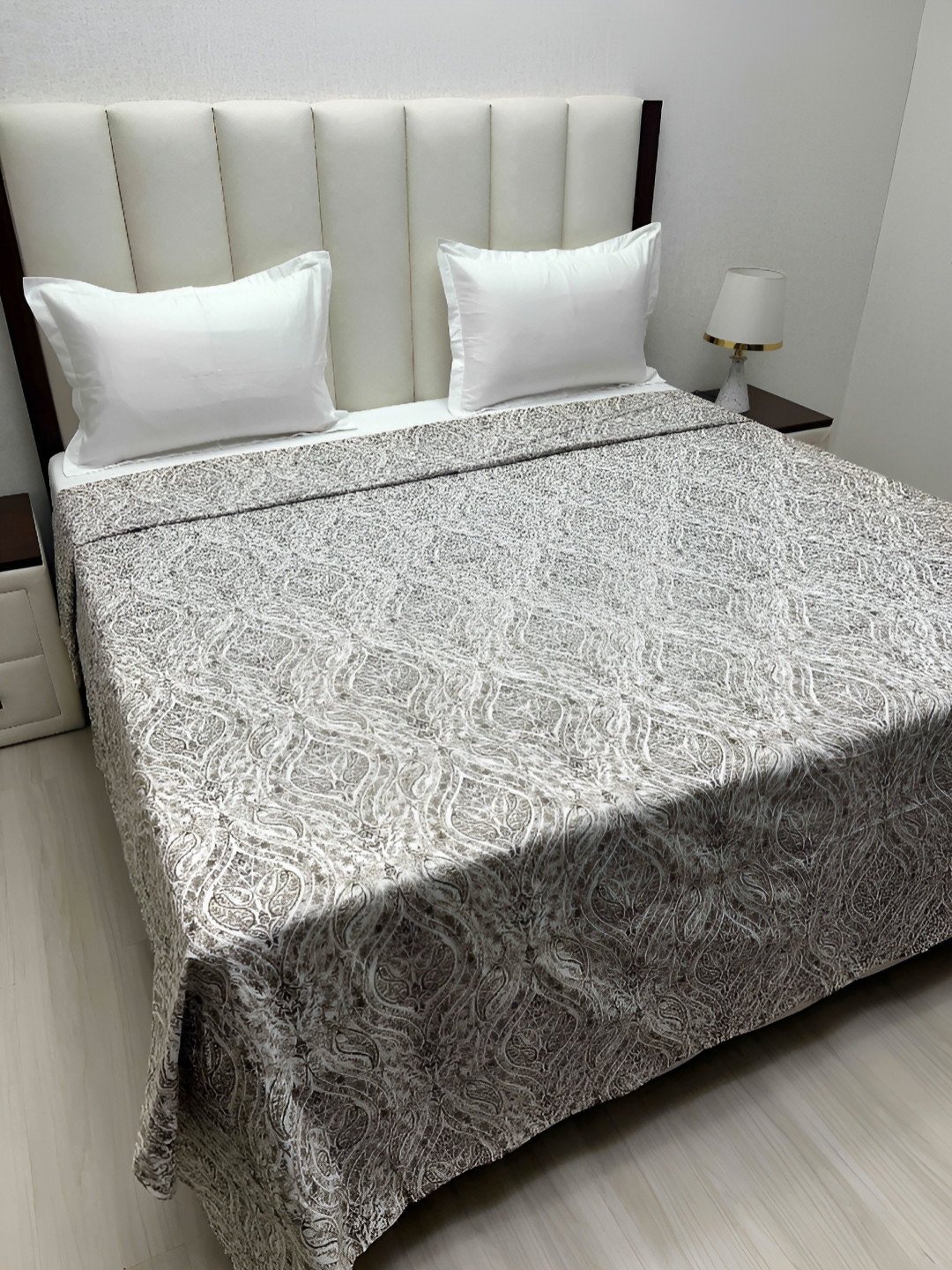 

Pure Decor Brown & White Printed Pure Cotton King Size Duvet Cover