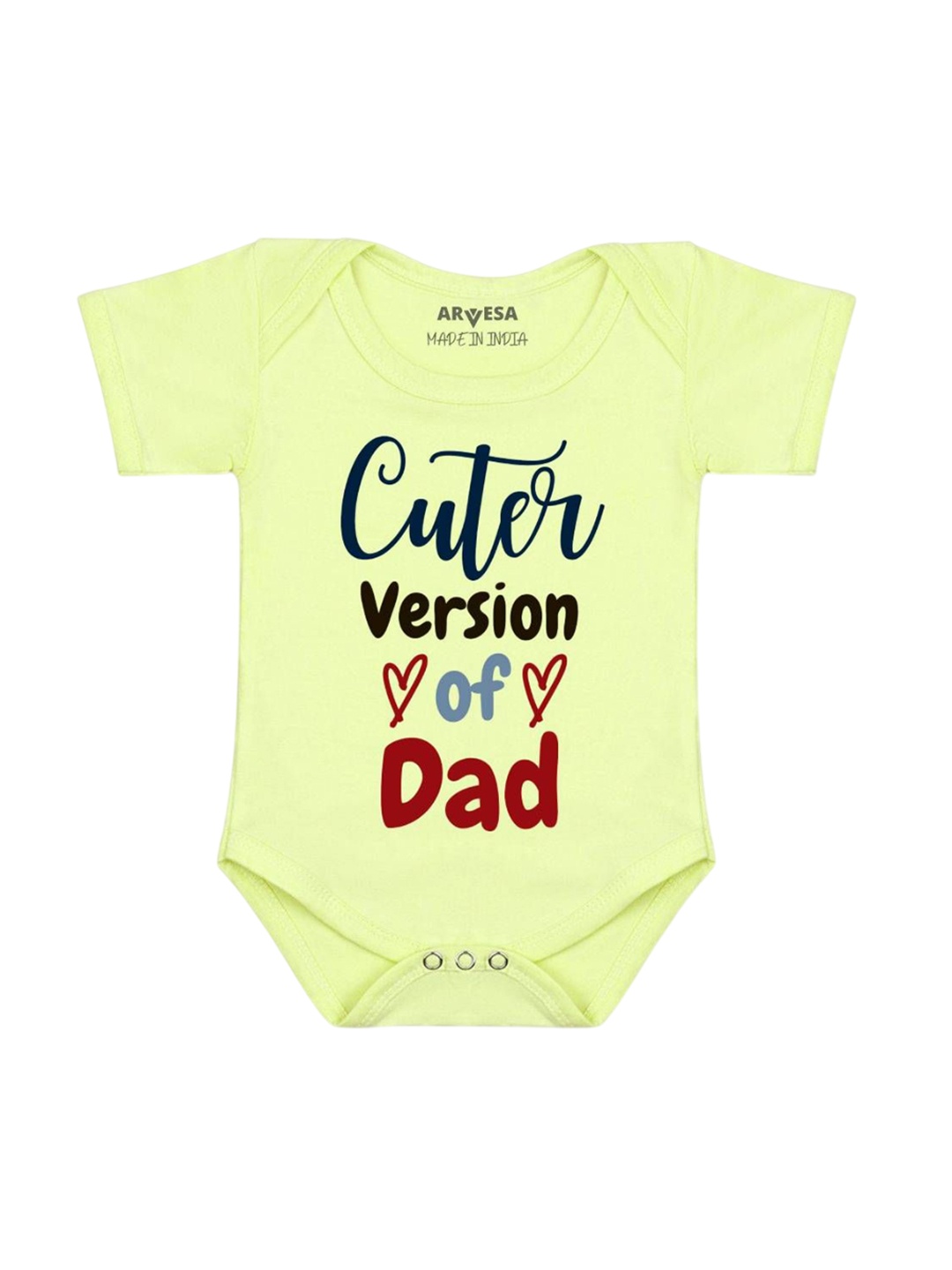

Arvesa Kids Cuter Version Of Dad Printed Romper, Yellow