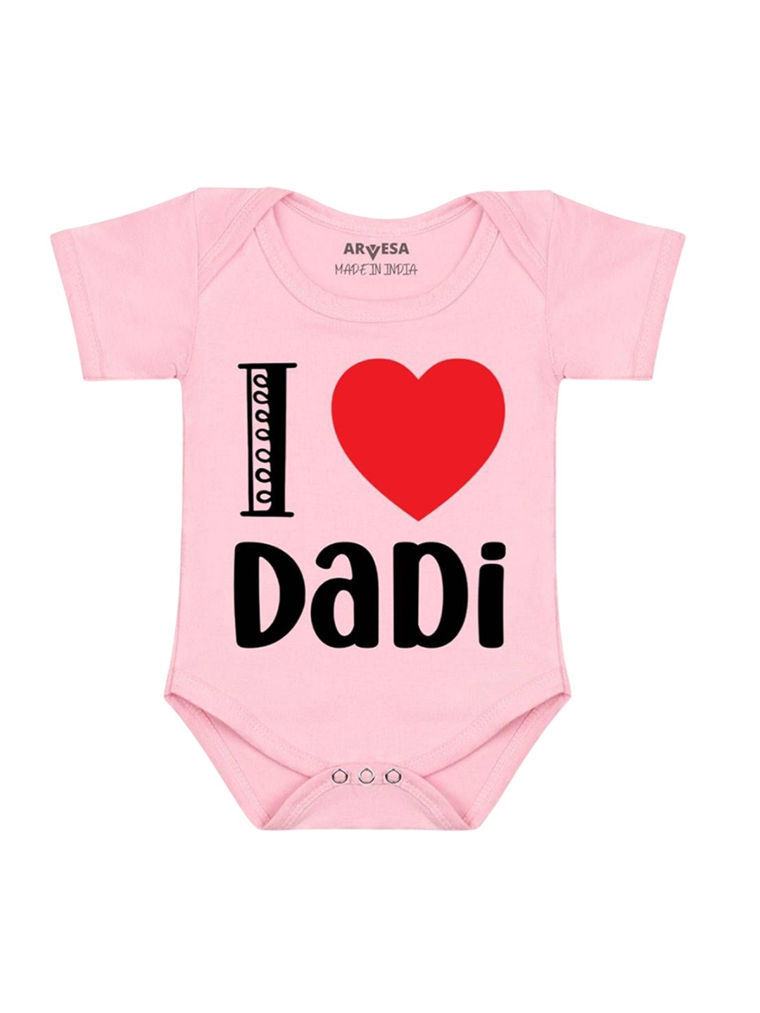 

Arvesa Kids I Love Dadi Printed Romper, Pink