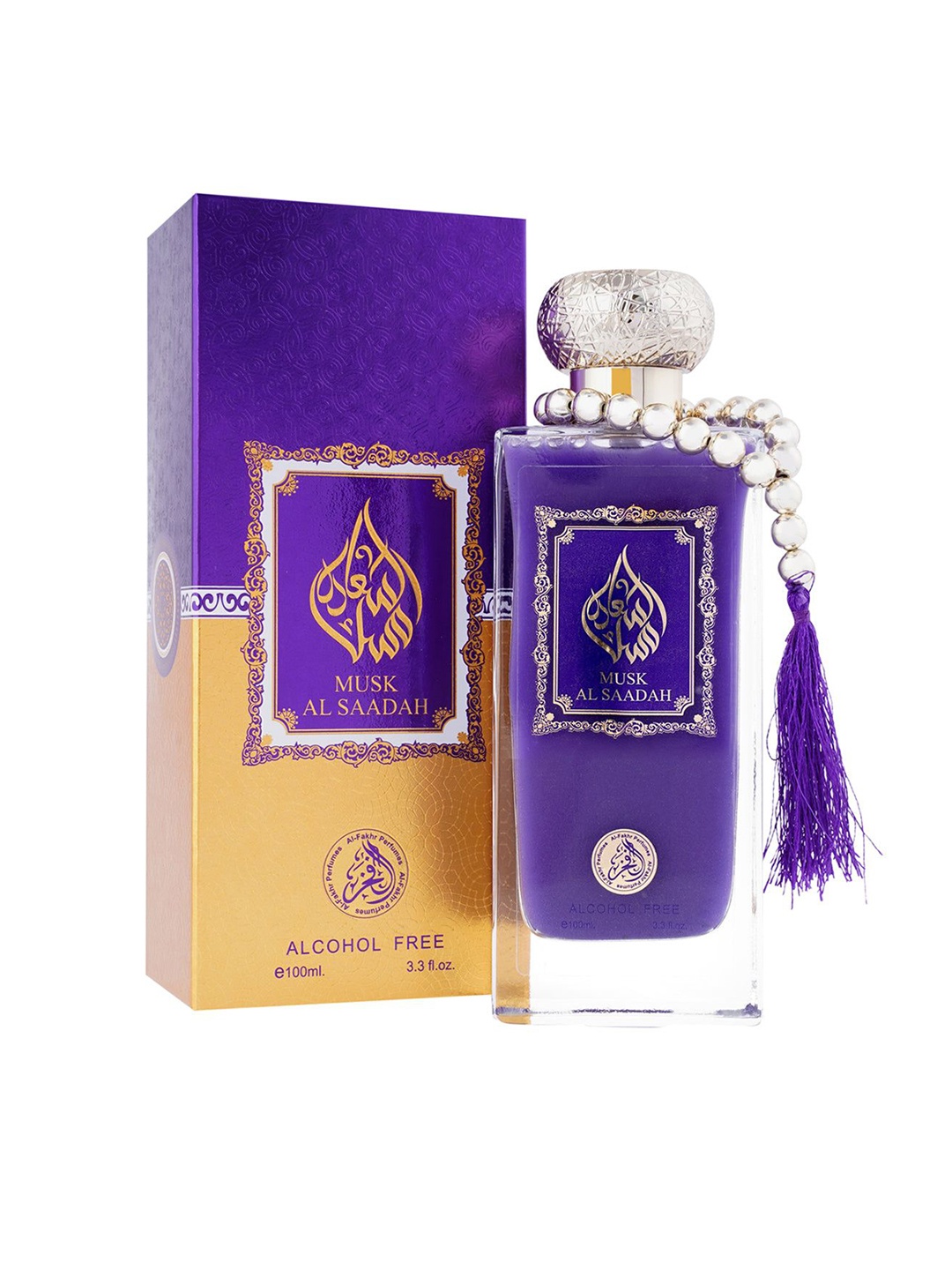 

Al-Fakhr Perfumes Musk Al Saadah Long Lasting & Alcohol Free Eau De Parfum - 100 ml, Purple