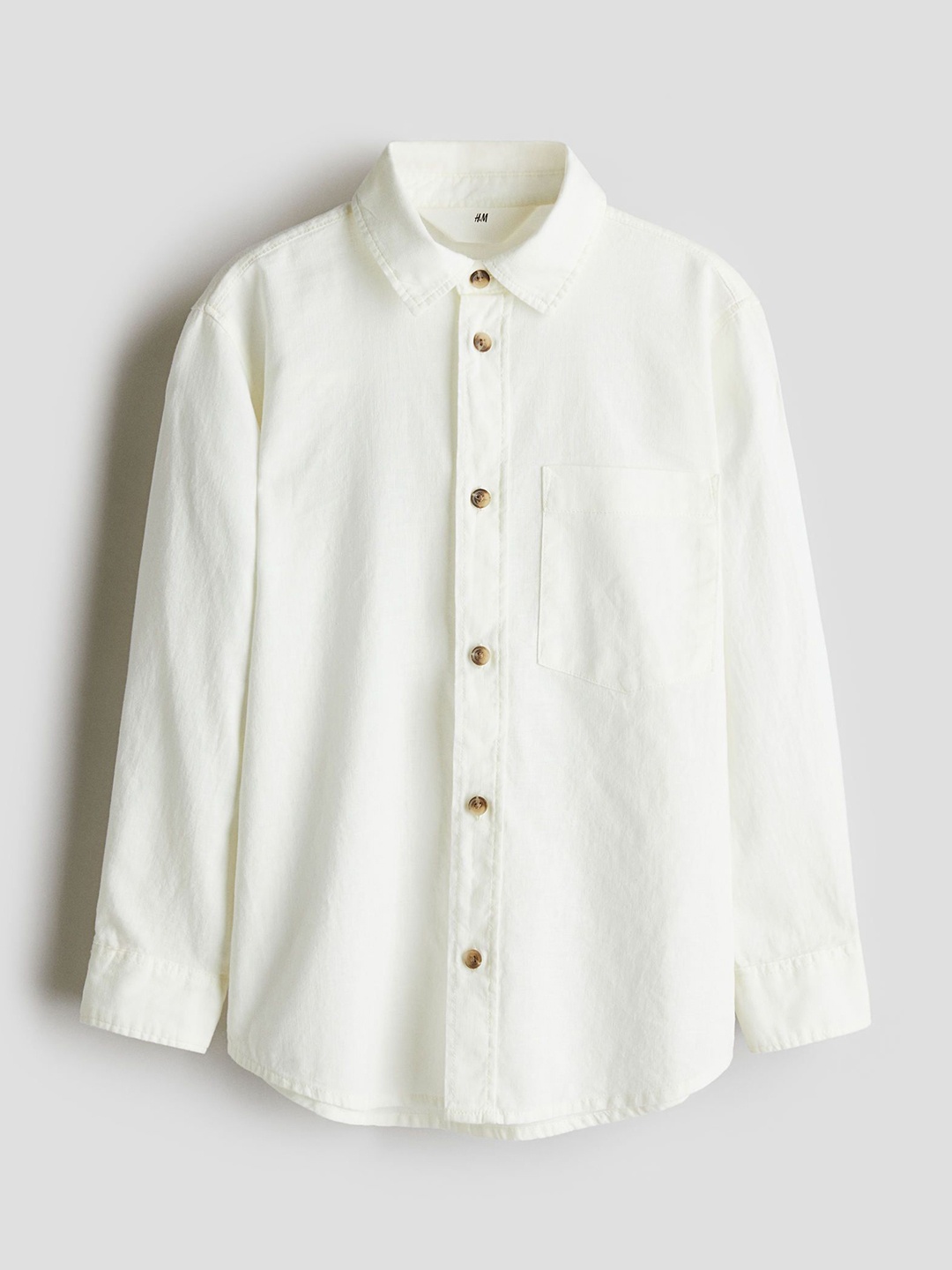 

H&M Linen-Blend Shirt, White