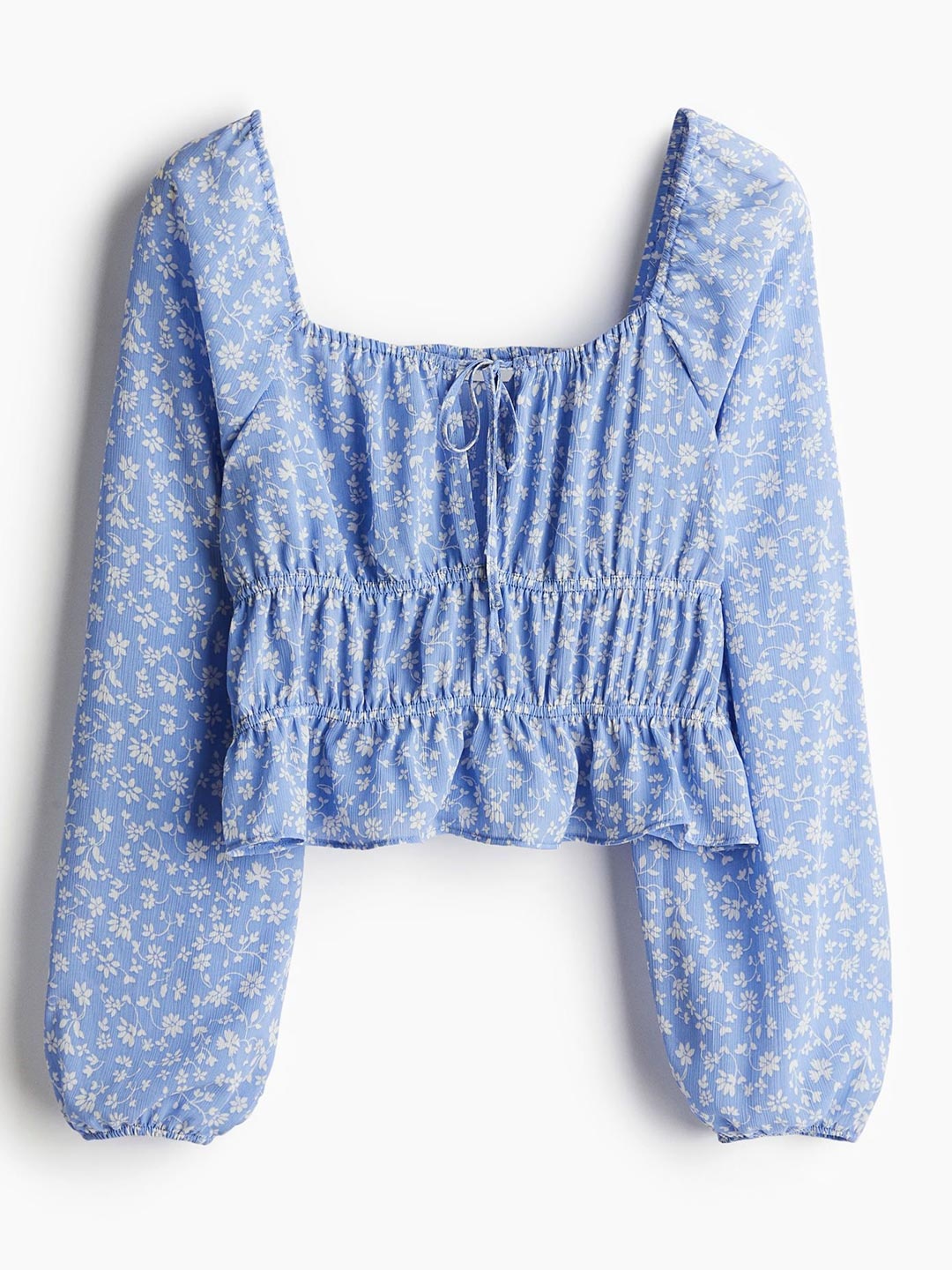 

H&M Crinkled Blouse, Blue