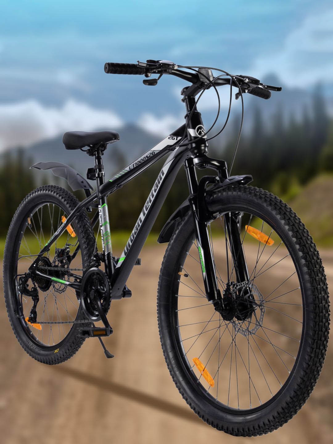 

URBAN TERRAIN UT1000S26 26T 21 Speed Shimano Gear and Dual Disc Brake Mountain Bicycle, Grey