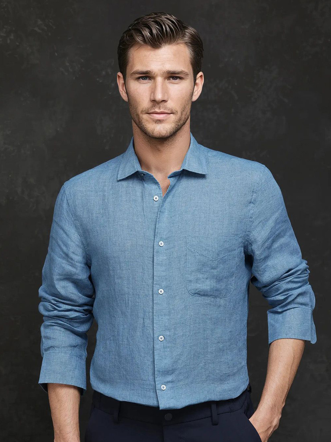 

RARE RABBIT Men Comfort Opaque Casual Shirt, Blue