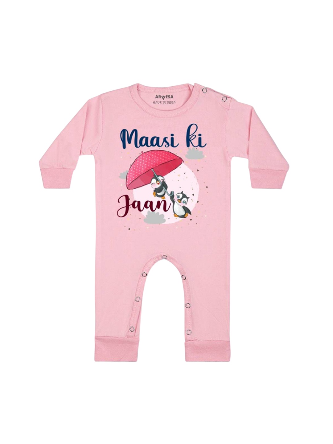 

Arvesa Kids Maasi Ki Jaan Printed Baby Romper, Pink