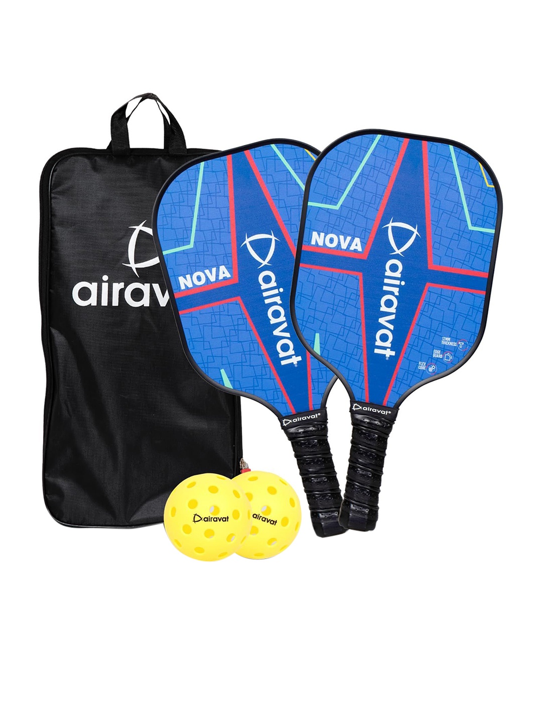 

AIRAVAT Printed Nova Pickleball Paddle Set, Blue