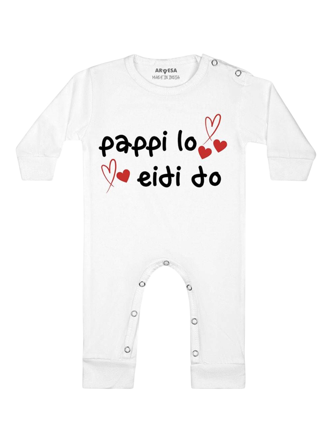 

Arvesa Infants Pappi Lo Eidi Do Printed Bodysuit, White