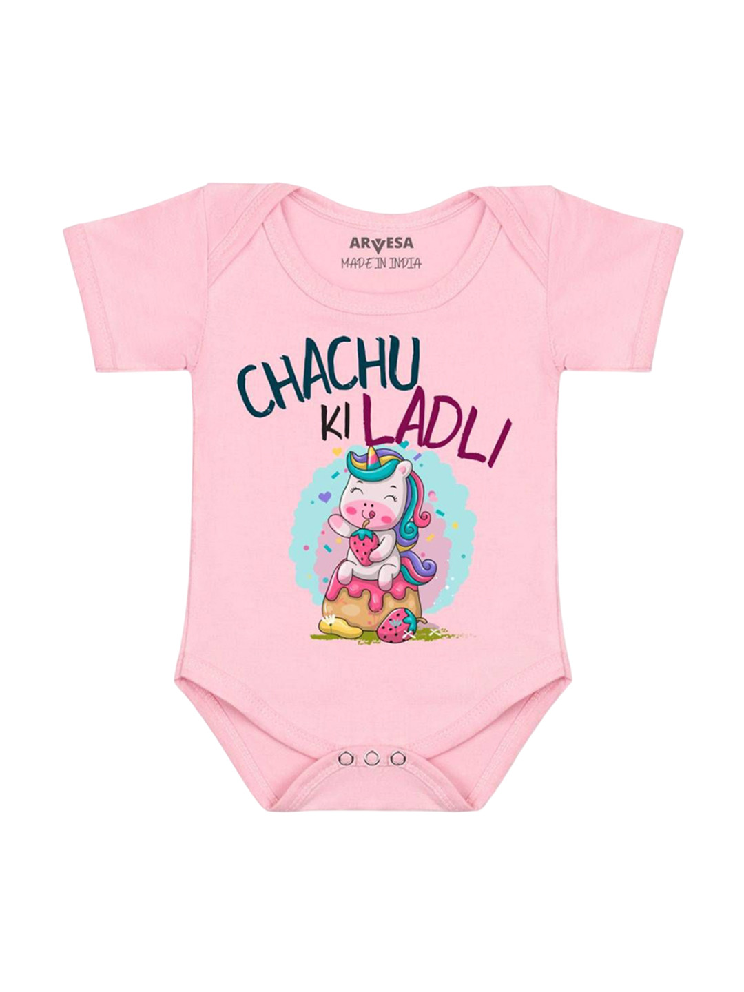 

Arvesa Chachu Ki Ladli Printed Romper, Pink