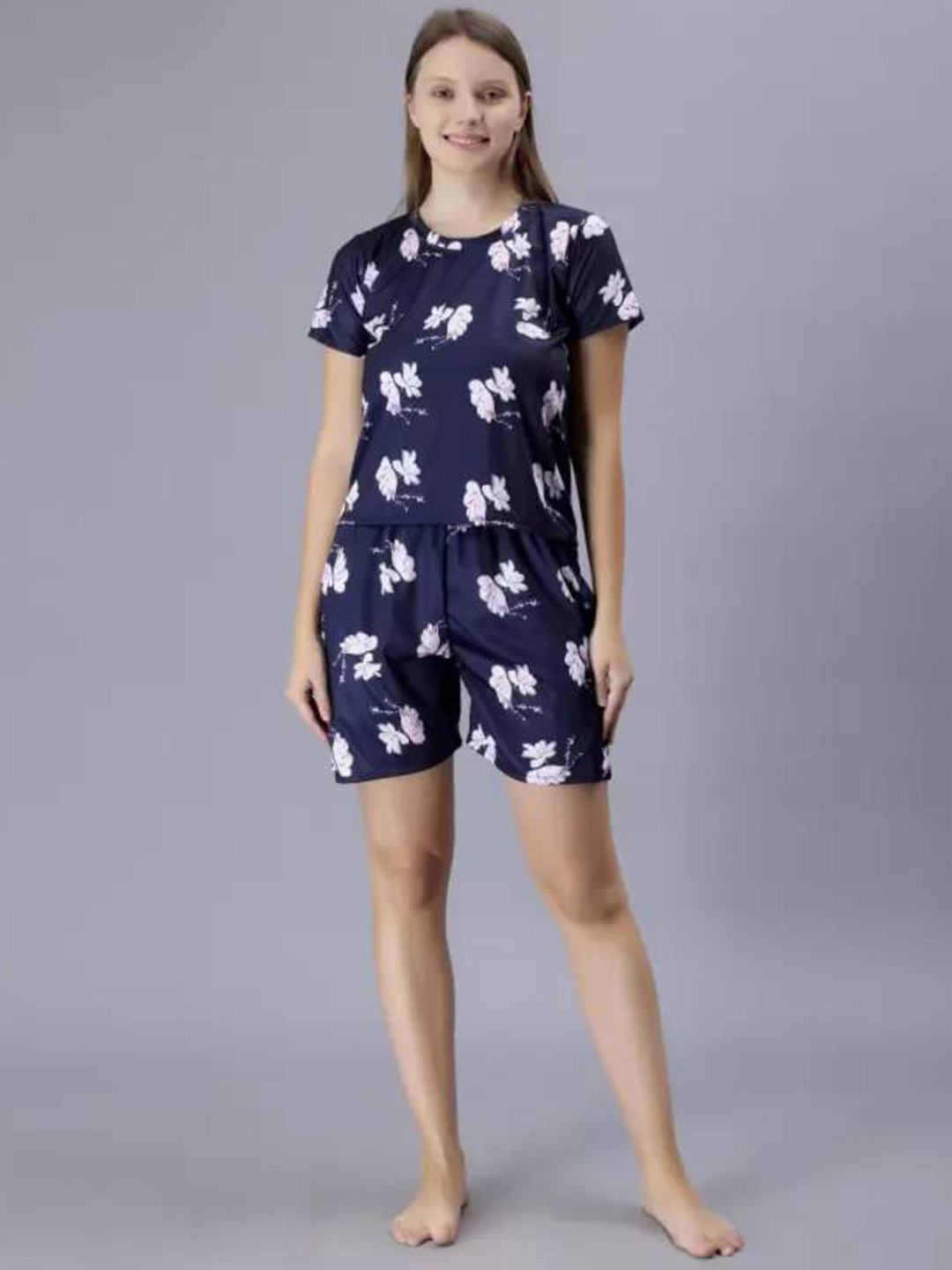 

Dreambe Women Printed Night suit, Black