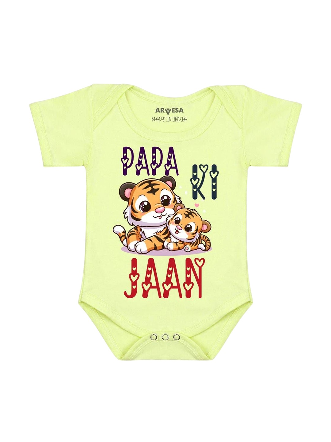 

Arvesa Kids Papa Ki Jaan Printed Romper, Yellow