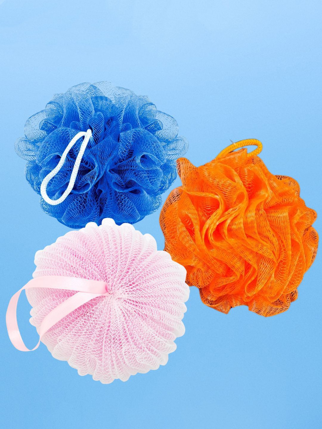 

Basicare Set Of 3 Bath Loofah Sponge- 50 g Each, Blue