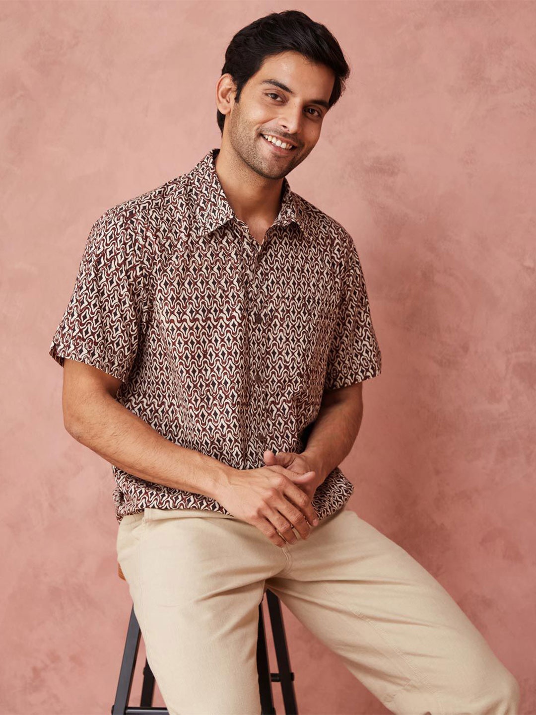 

Fabindia Men Opaque Printed Casual Shirt, Multi