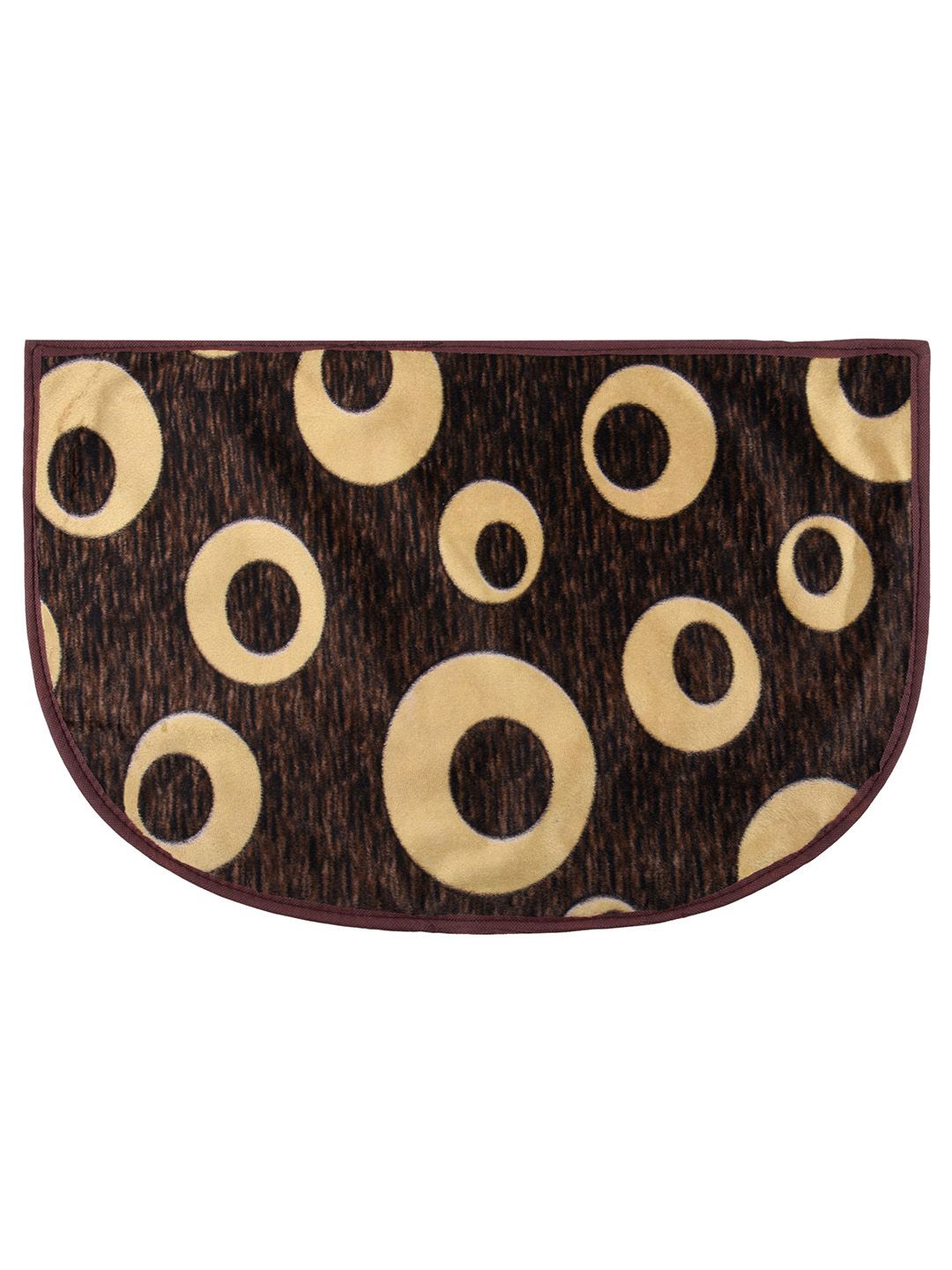 

Kuber Industries Brown & Beige Printed Woollen D Shaped Doormat