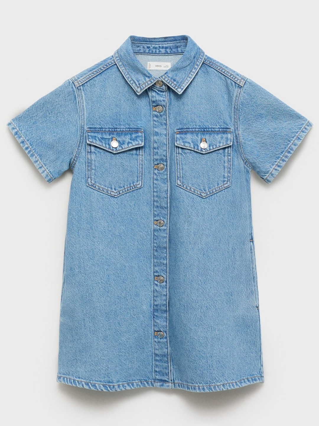 

Mango Kids Girls Pure Cotton Denim Mini Dress, Blue
