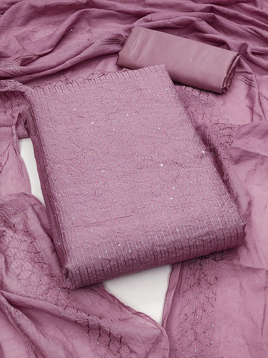 

SAINOOR Embroidered Unstitched Dress Material, Purple