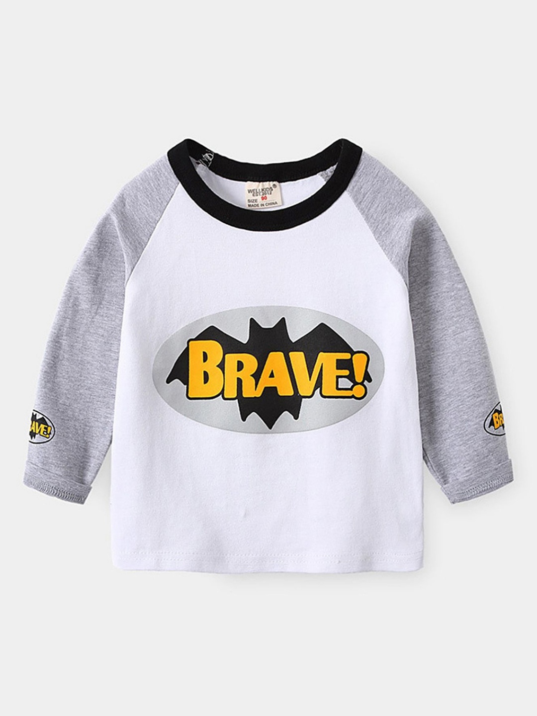 

LULU & SKY Boys Batman Graphic Printed Round Neck Cotton T-shirt, Grey