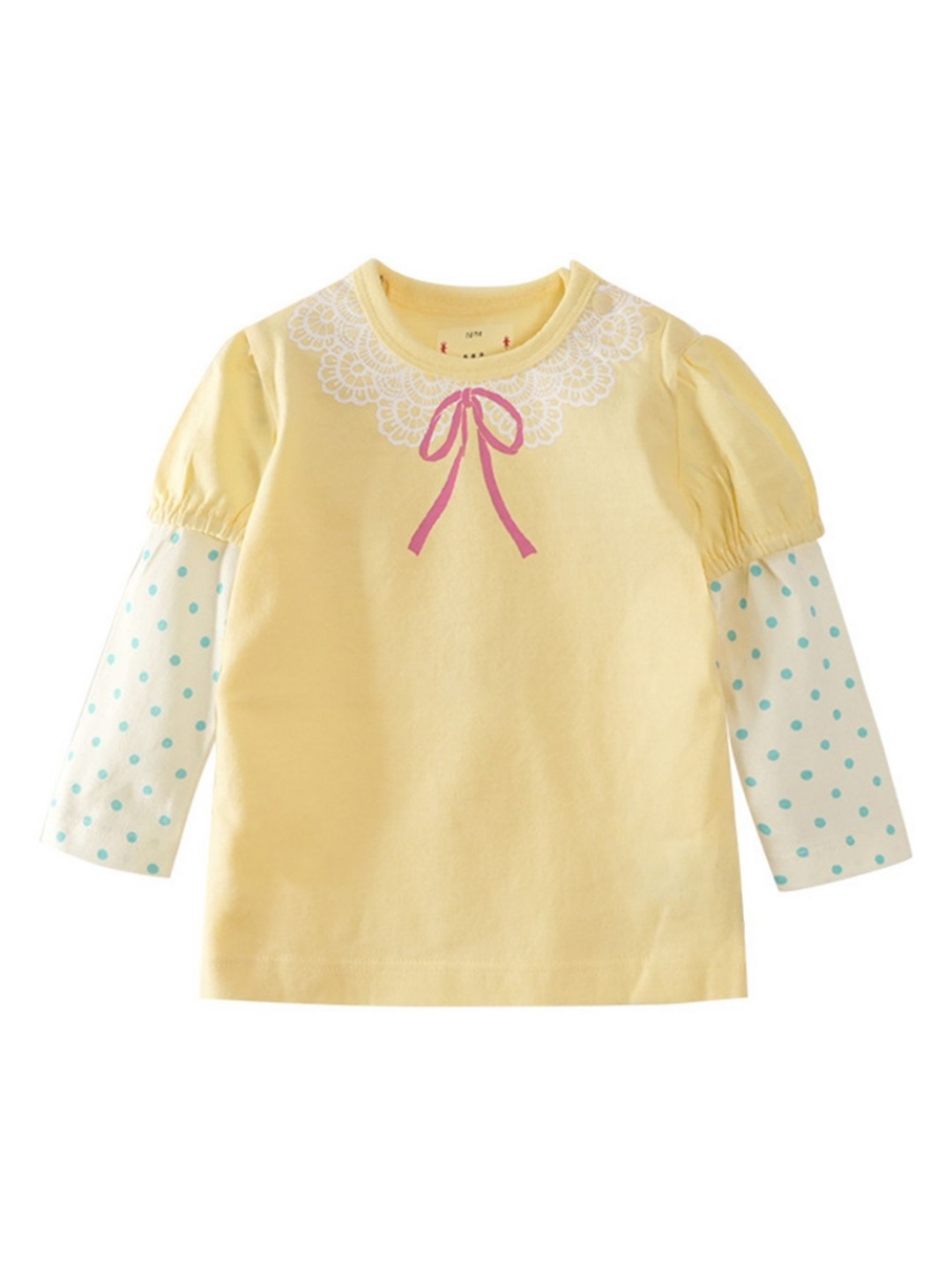 

LULU & SKY Girls Graphic Printed Round Neck Cotton T-shirt, Yellow