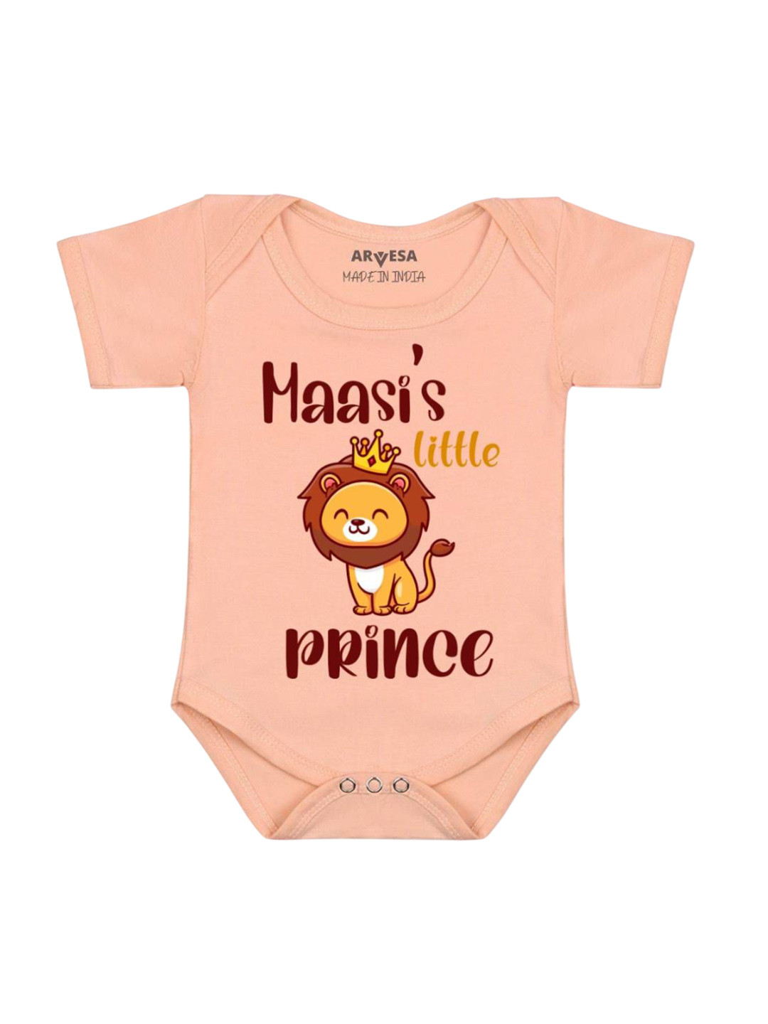 

Arvesa Infants Graphic Typography Printed Cotton Romper, Peach