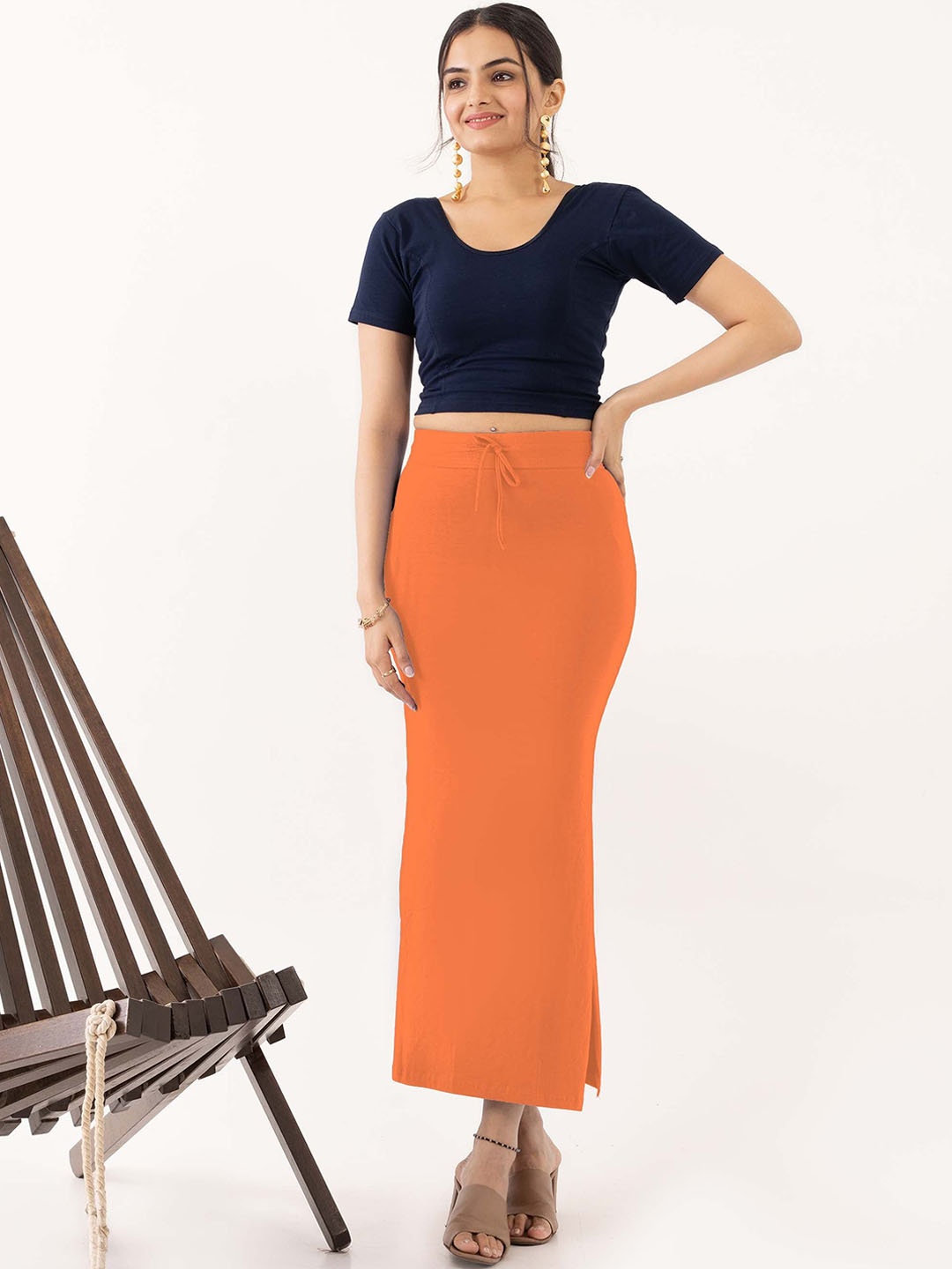 

IndianRang 4-Way Stretchable Seamless Saree Shapewear, Orange