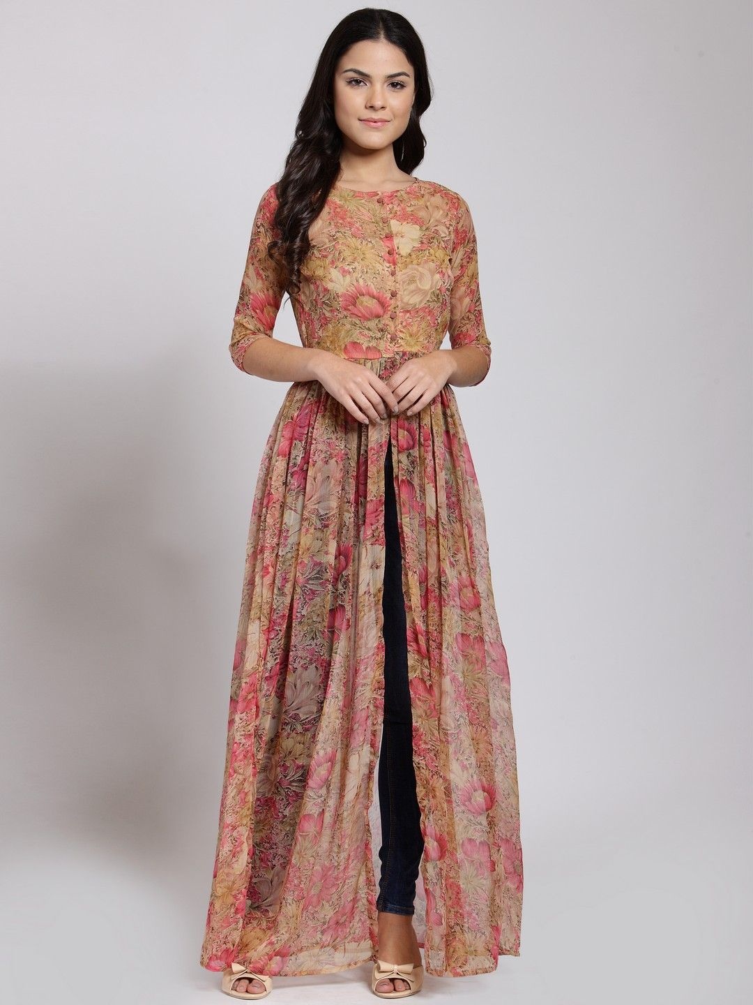 

Moda Rapido Floral Print Maxi Longline Maxi Top, Mustard