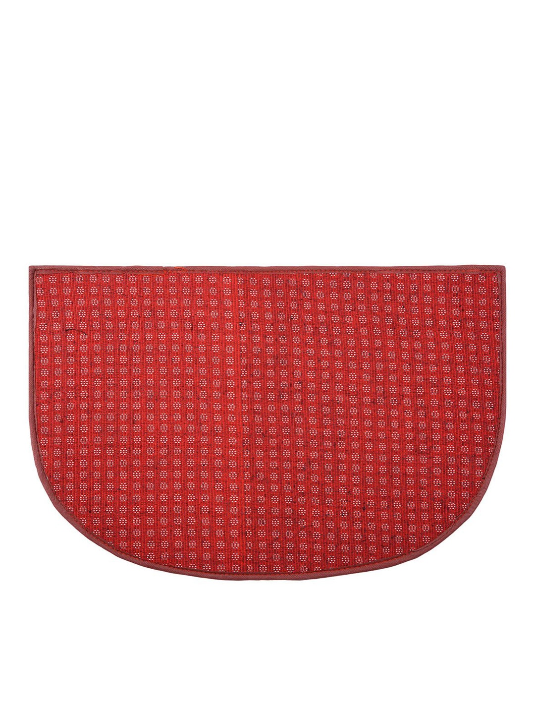 

Kuber Industries Red & Off White Printed Woollen D-Shaped Anti-Skid Door Mat