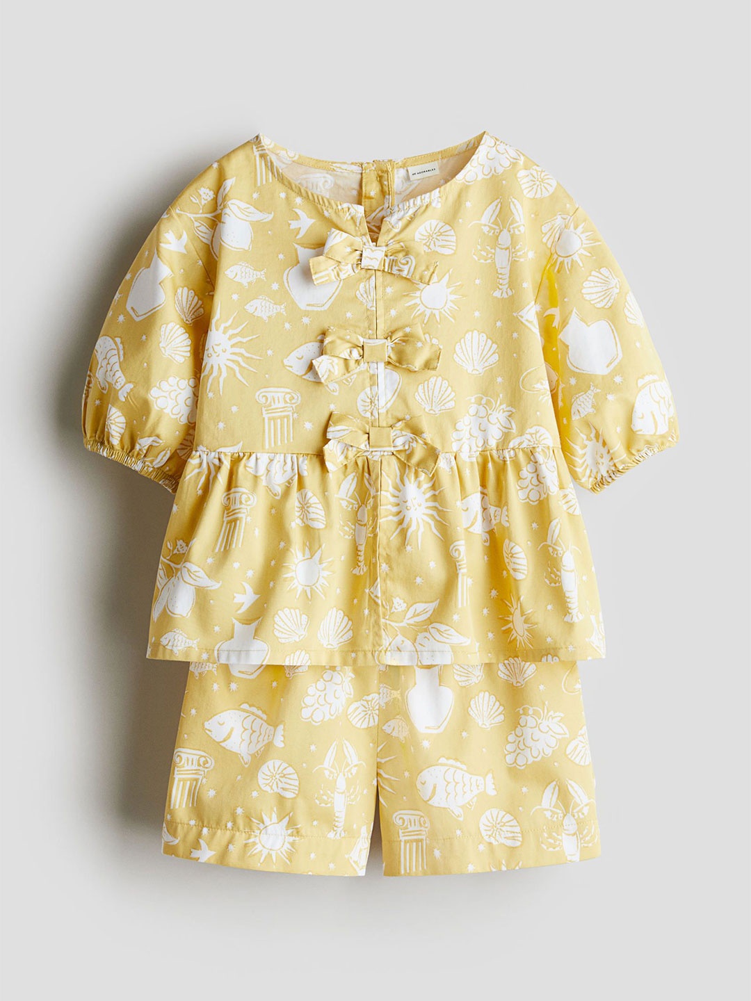 

H&M 2-Piece Cotton Poplin Set, Yellow