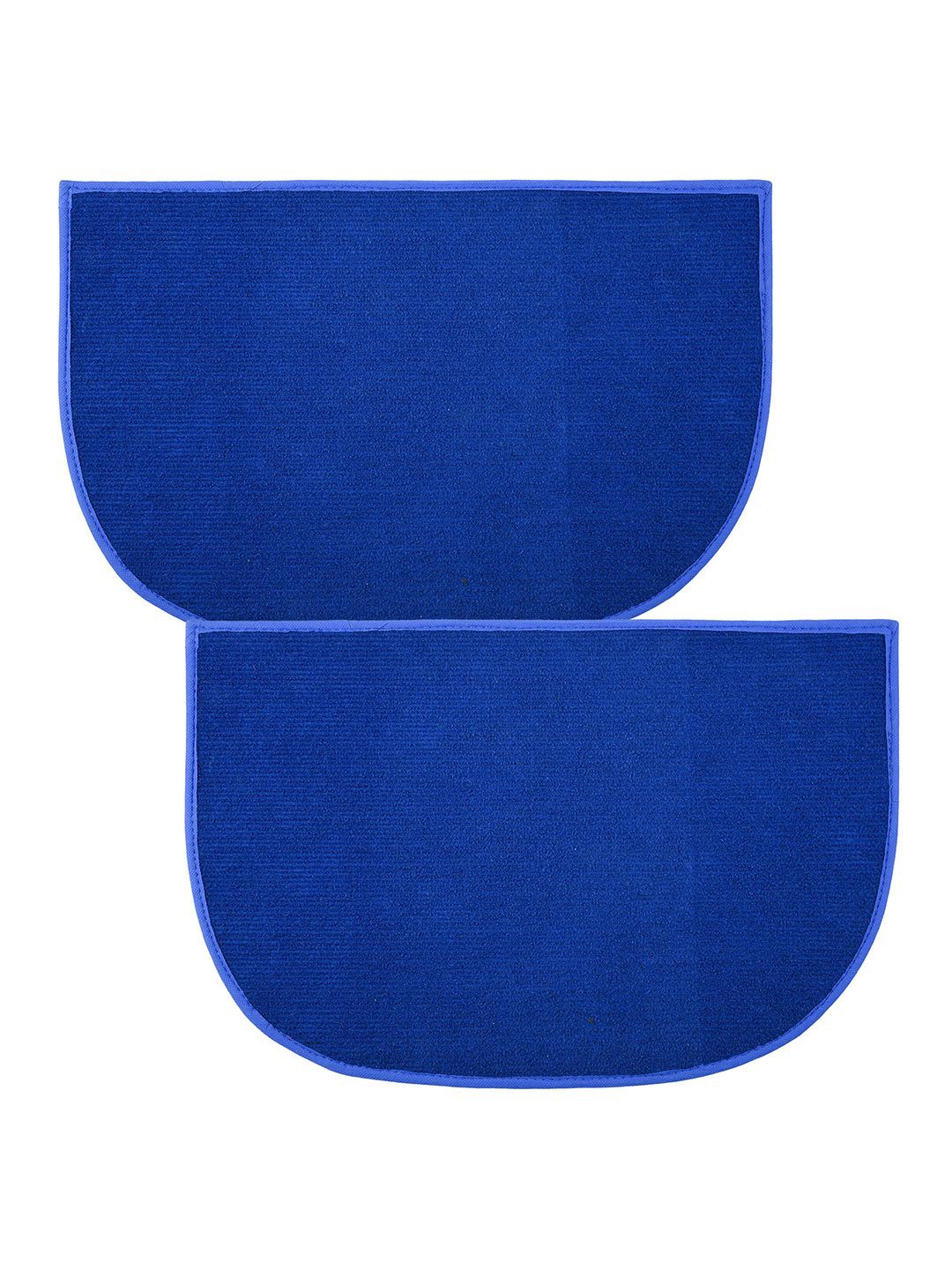 

Kuber Industries Blue 2 Pieces Woollen D-Shape Anti-Skid Doormats