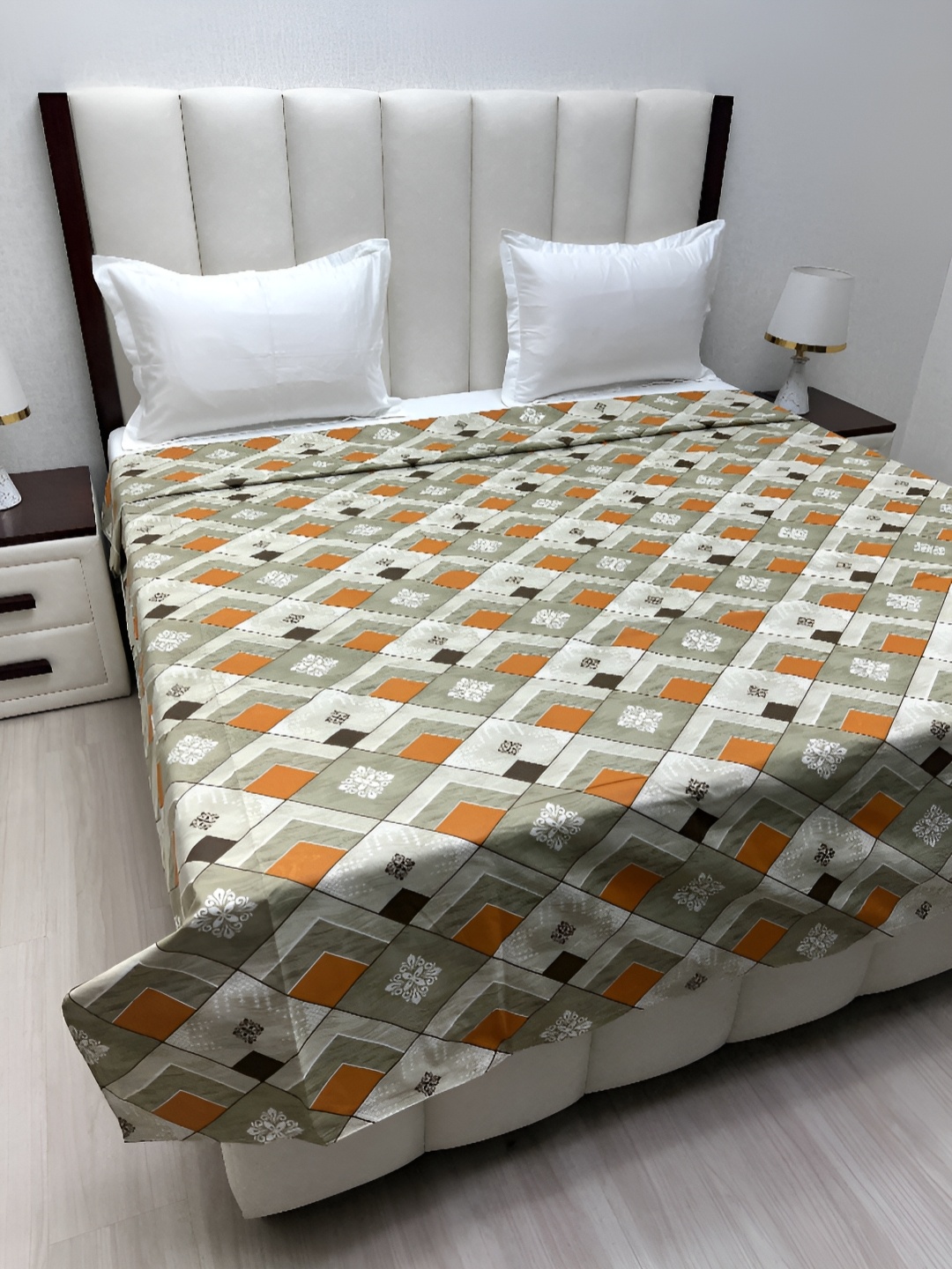 

Pure Decor Brown & Green Floral Printed Pure Cotton King Size Duvet Cover