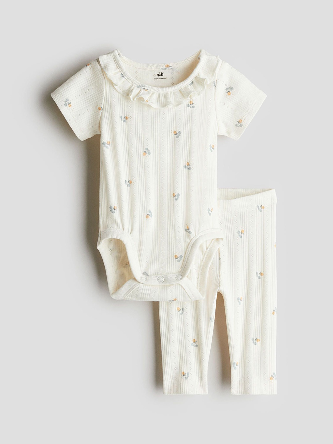 

H&M 2-Piece Pointelle Cotton Set, White