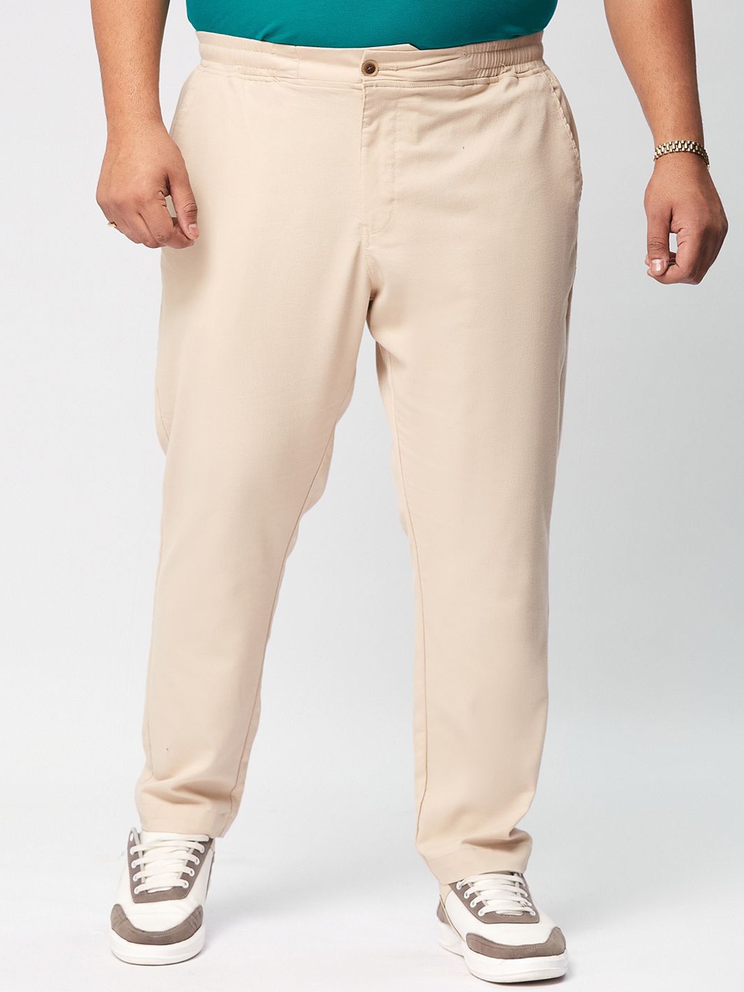 

Big Hello - The Plus Life Men Relaxed Chinos Trousers, Beige