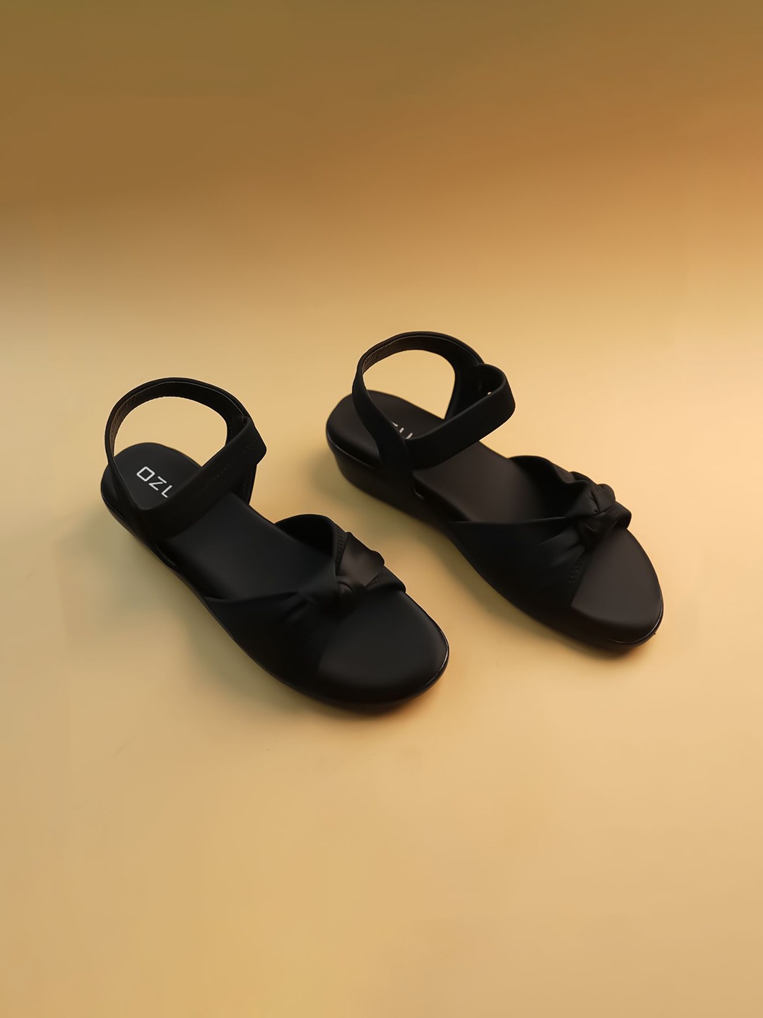 

Ozuri Suede Wedge Sandals with Bows, Black