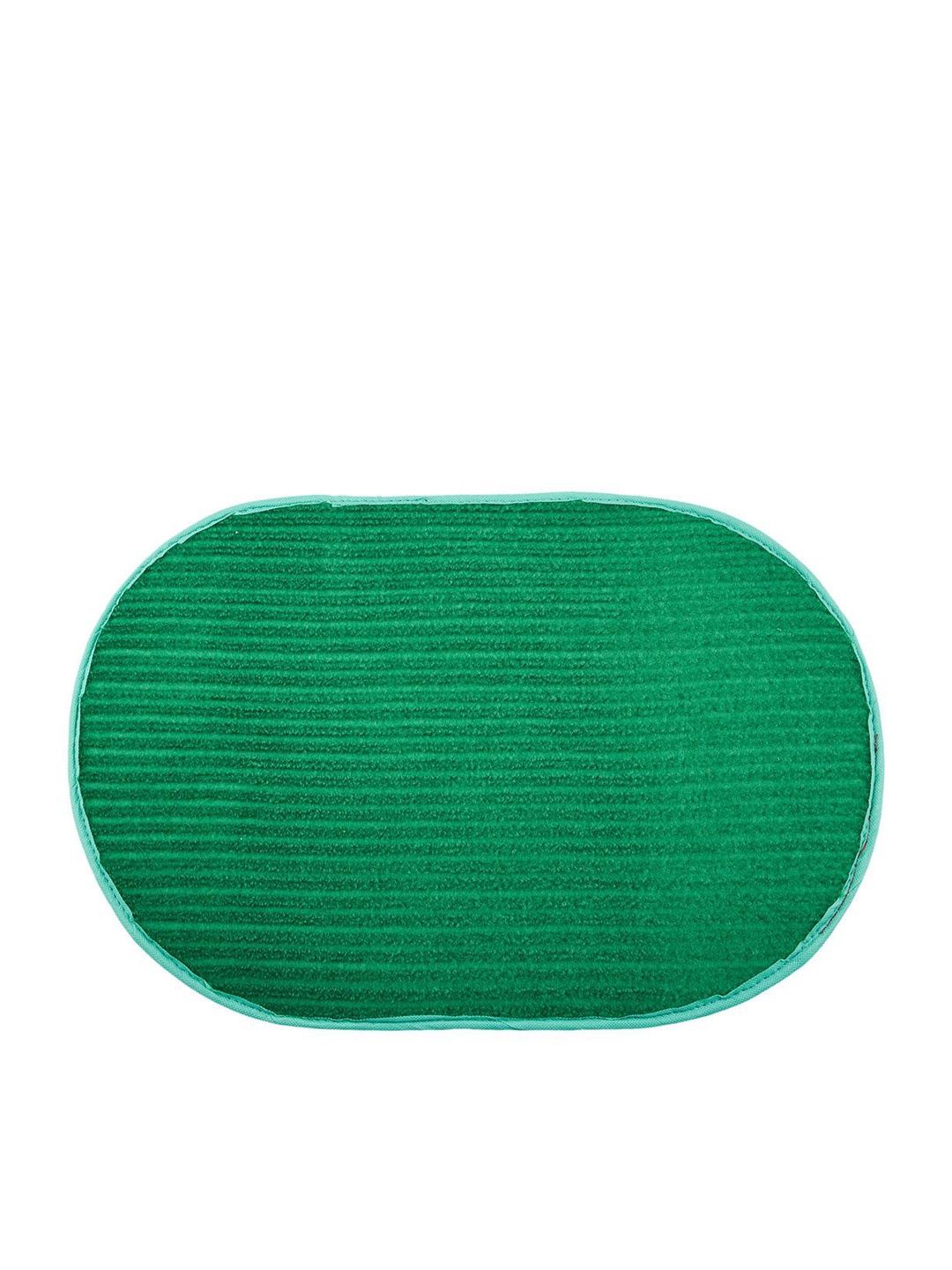 

Kuber Industries Green & Black Woollen Oval Shaped Doormat