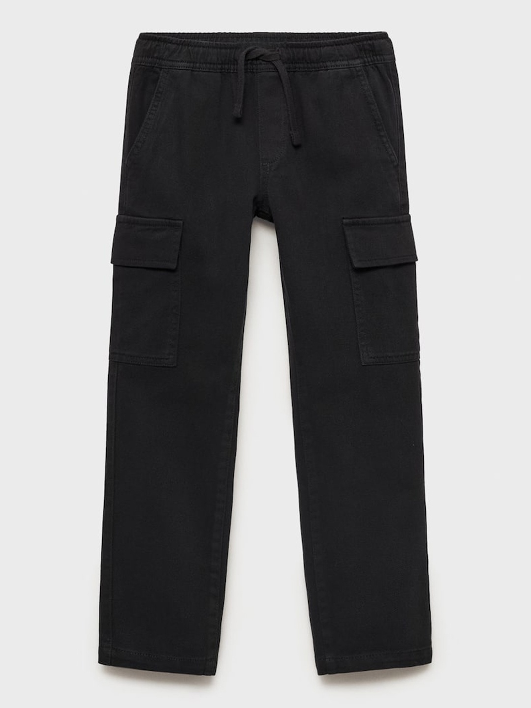 

Mango Kids Boys Straight Fit Pure Cotton Trousers, Black