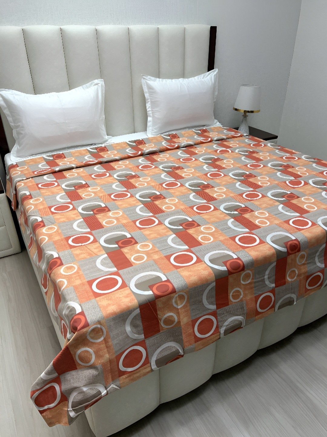 

Pure Decor Brown & Grey Printed Pure Cotton King Duvet Cover