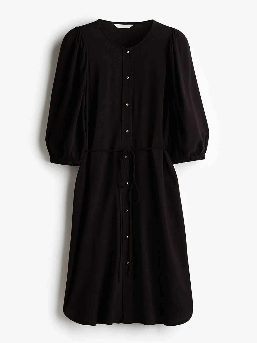 

H&M Puff-Sleeved Dress, Black