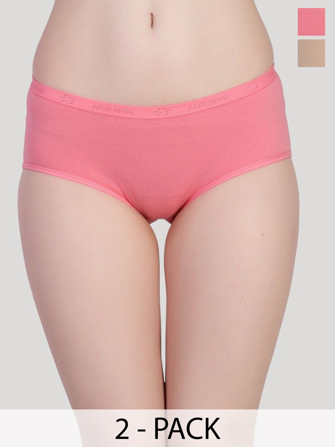 

PLUMBURY Pack Of 2 Mid Rise Period Briefs - PL-PANTY2006-PINK/BG-S