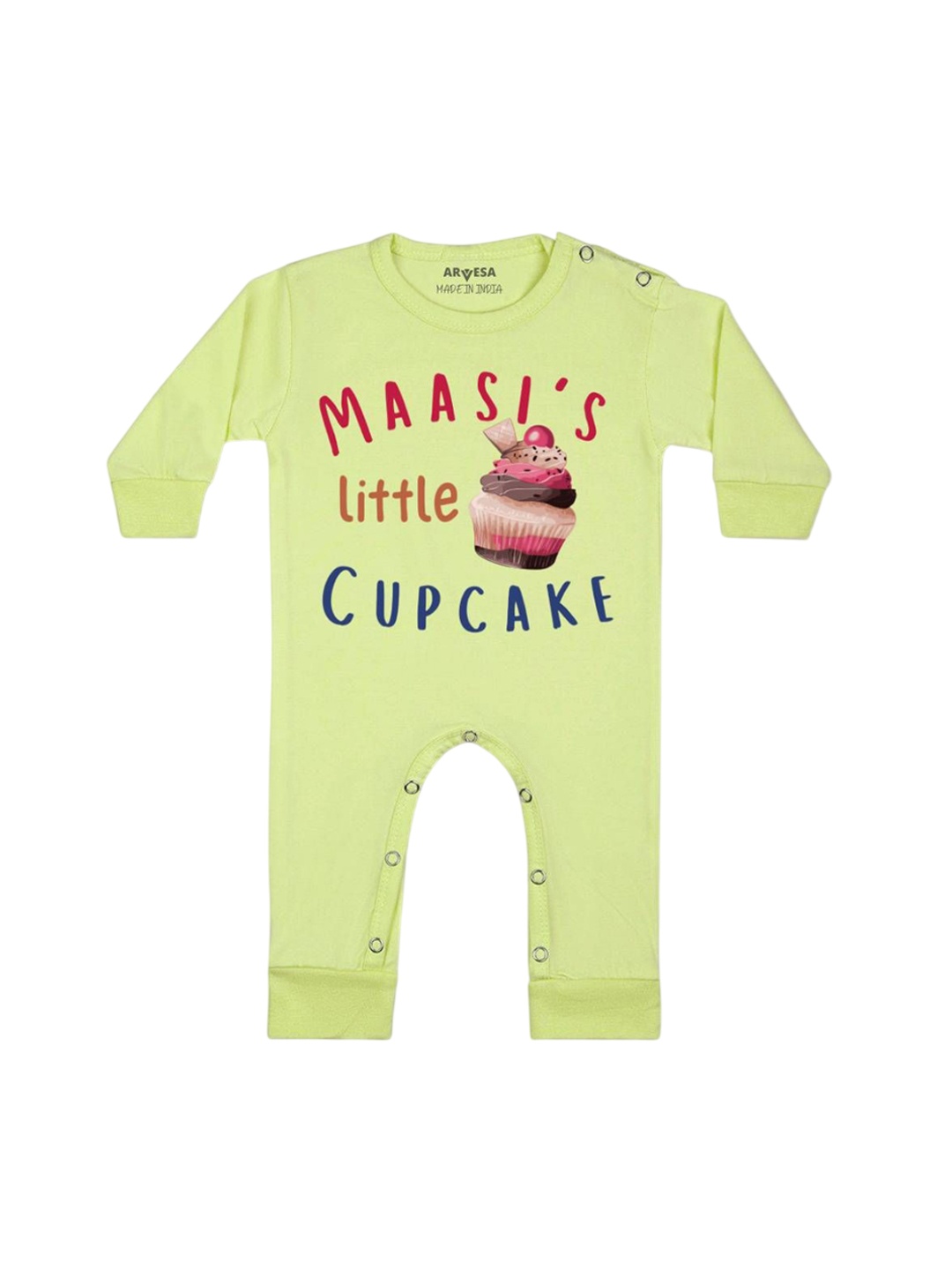 

Arvesa Kids Maasi Little Cupcake Printed Baby Romper, Yellow