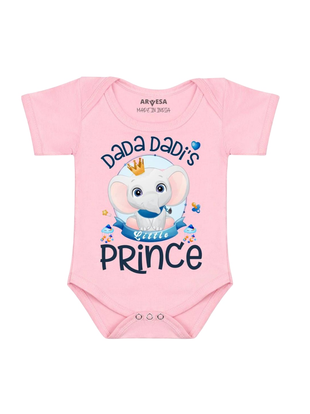

Arvesa Dada Dadi Little Prince Printed Romper, Pink