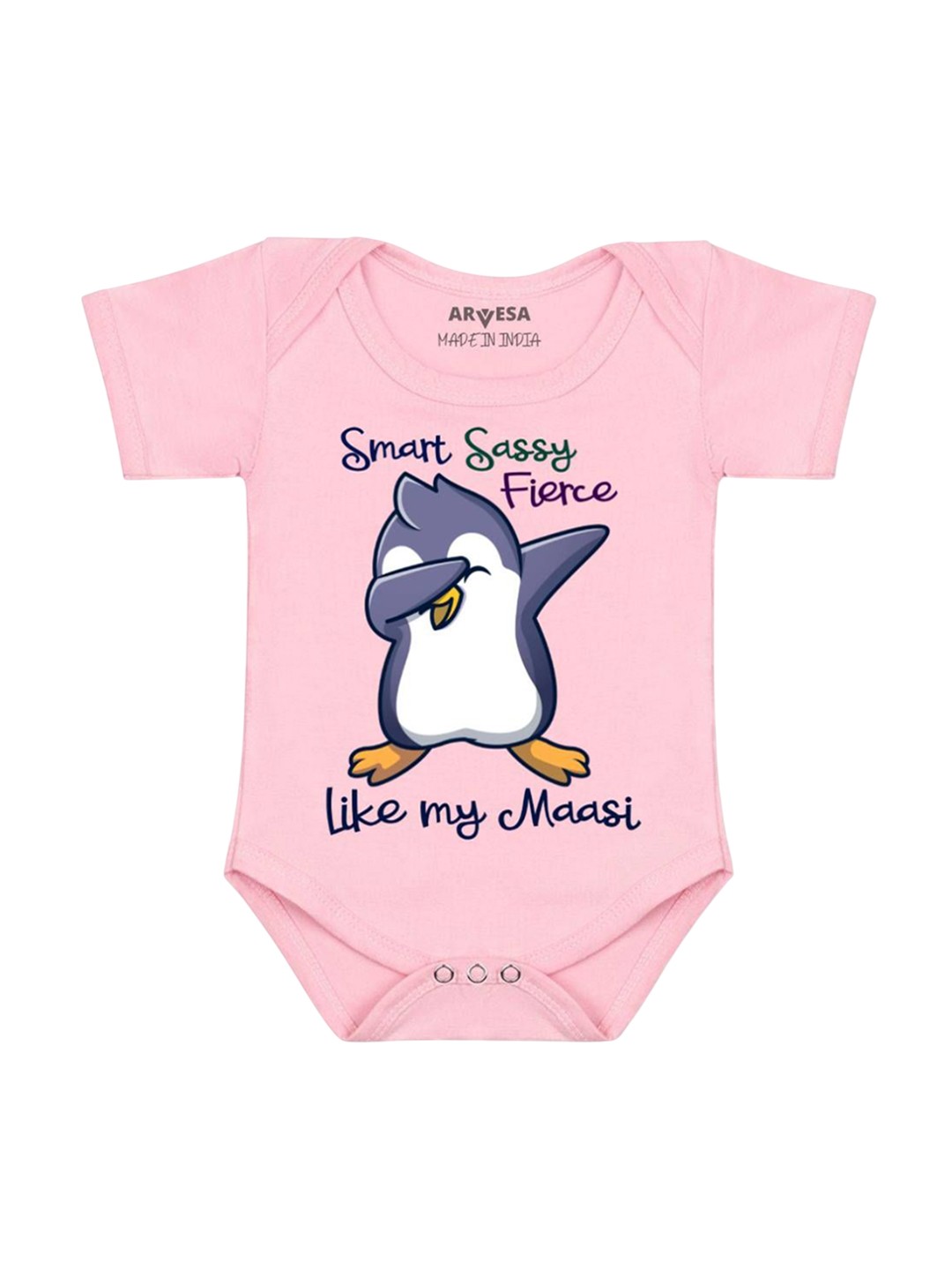 

Arvesa Kids Smart Sassy Like My Maasi Printed Romper, Pink