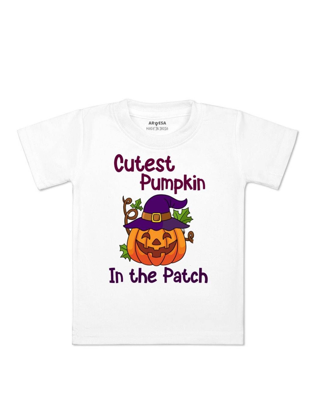

Arvesa First Halloween Printed Kids Unisex T-shirt, White