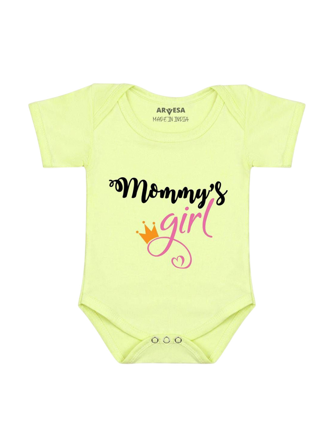 

Arvesa Kids Mommy Girl Printed Cotton Romper, Green