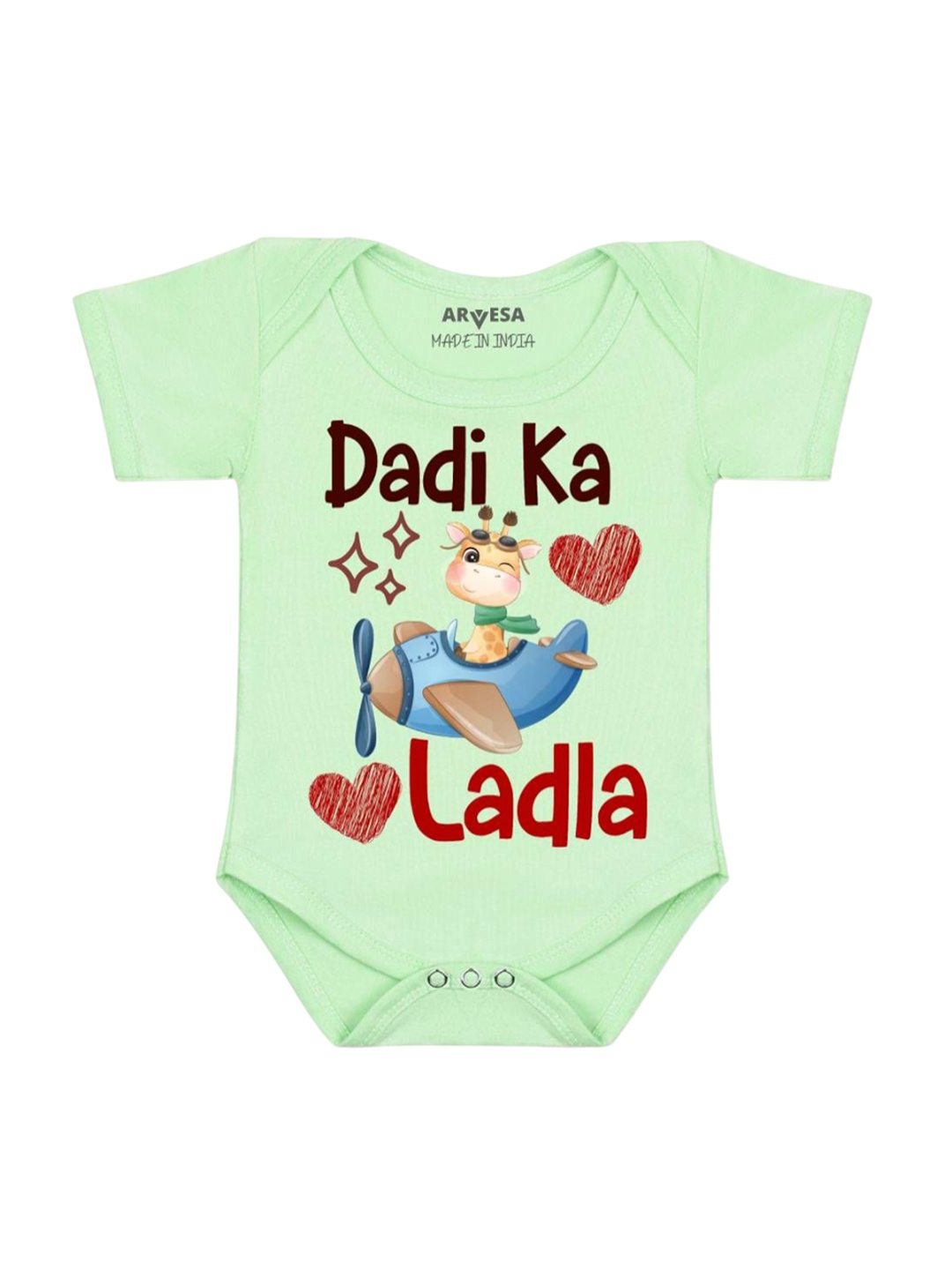 

Arvesa Kids Dadi Ka Ladla Printed Romper, Green