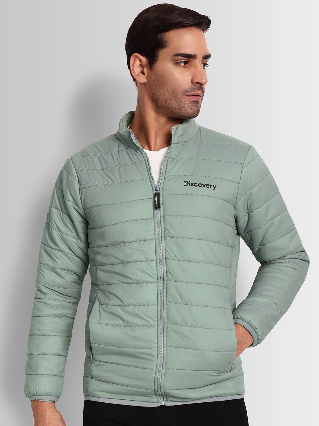 

DCYPHR Men Longline Puffer Jacket, Green
