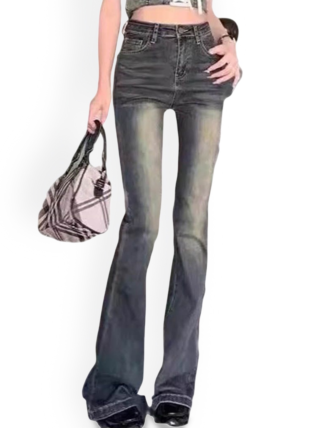 

StyleCast Women Low Distress Heavy Fade Jeans, Grey