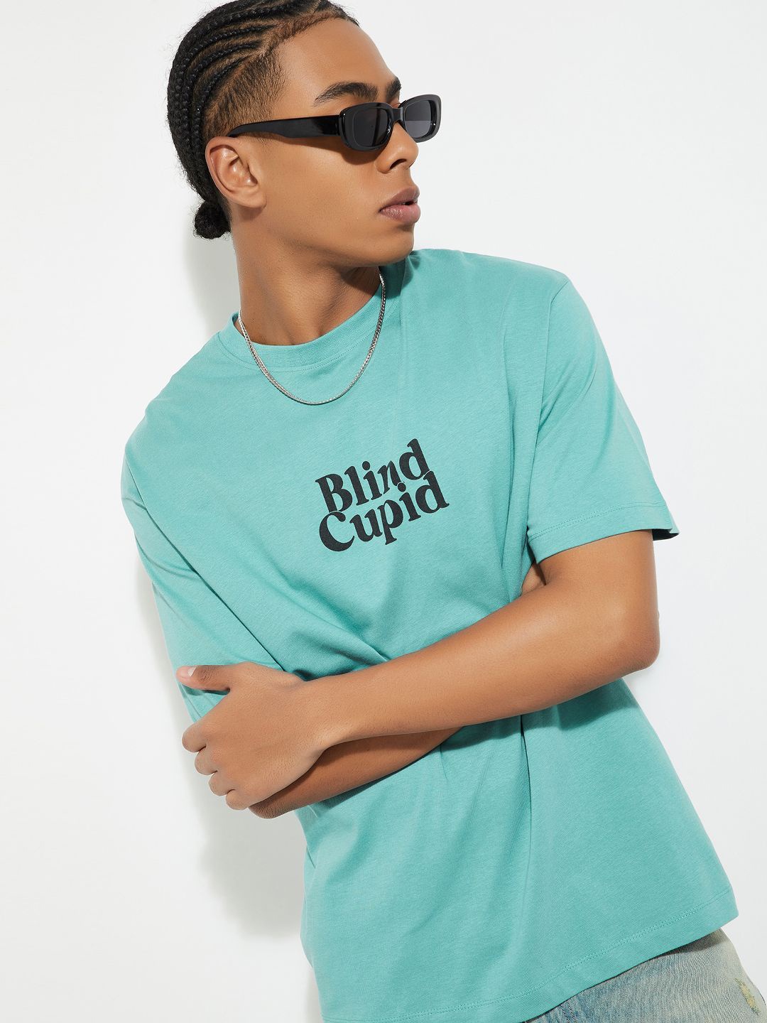 

max Men Printed Applique T-shirt, Green