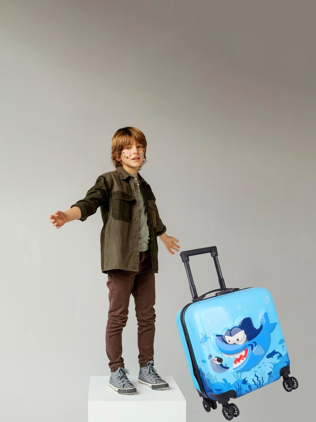 

Polo Class Kids Printed Hard Sided Trolley Bag, Blue