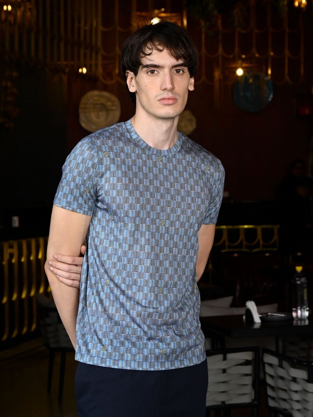 

ODETTE Men V-Neck Pockets T-shirt, Multi